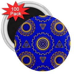 Abstract Mandala Seamless Pattern 3  Magnets (100 Pack) by Nexatart