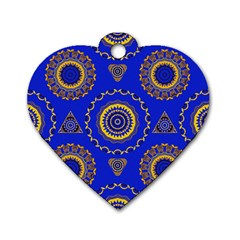 Abstract Mandala Seamless Pattern Dog Tag Heart (two Sides) by Nexatart