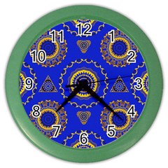 Abstract Mandala Seamless Pattern Color Wall Clocks by Nexatart