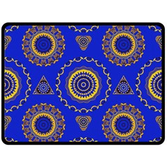 Abstract Mandala Seamless Pattern Double Sided Fleece Blanket (large)  by Nexatart