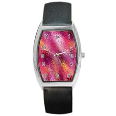 Red Seamless Abstract Background Barrel Style Metal Watch by Nexatart