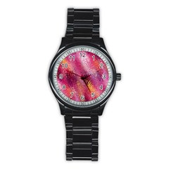 Red Seamless Abstract Background Stainless Steel Round Watch by Nexatart