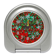 Red Turquoise Abstract Background Travel Alarm Clocks by Nexatart