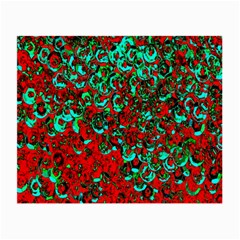 Red Turquoise Abstract Background Small Glasses Cloth (2-side) by Nexatart