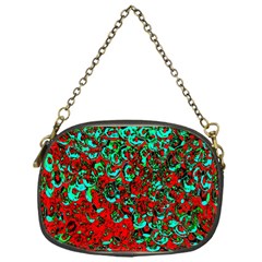 Red Turquoise Abstract Background Chain Purses (one Side)  by Nexatart