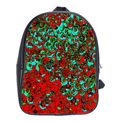 Red Turquoise Abstract Background School Bags(large)  by Nexatart