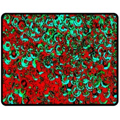 Red Turquoise Abstract Background Fleece Blanket (medium)  by Nexatart