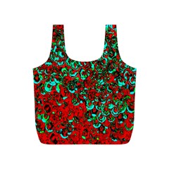 Red Turquoise Abstract Background Full Print Recycle Bags (s)  by Nexatart