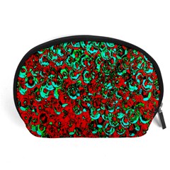 Red Turquoise Abstract Background Accessory Pouches (large)  by Nexatart