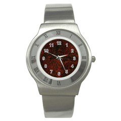 Olive Seamless Abstract Background Stainless Steel Watch by Nexatart