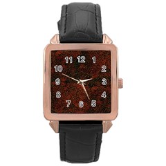 Olive Seamless Abstract Background Rose Gold Leather Watch  by Nexatart