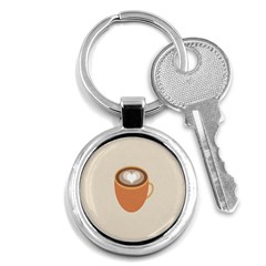 Artin Coffee Chocolate Brown Heart Love Key Chains (round)  by Mariart