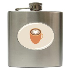 Artin Coffee Chocolate Brown Heart Love Hip Flask (6 Oz) by Mariart