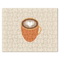 Artin Coffee Chocolate Brown Heart Love Rectangular Jigsaw Puzzl by Mariart