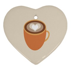 Artin Coffee Chocolate Brown Heart Love Heart Ornament (two Sides) by Mariart