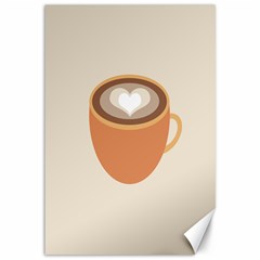 Artin Coffee Chocolate Brown Heart Love Canvas 12  X 18   by Mariart