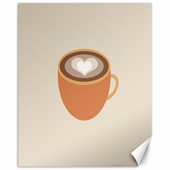 Artin Coffee Chocolate Brown Heart Love Canvas 16  X 20   by Mariart