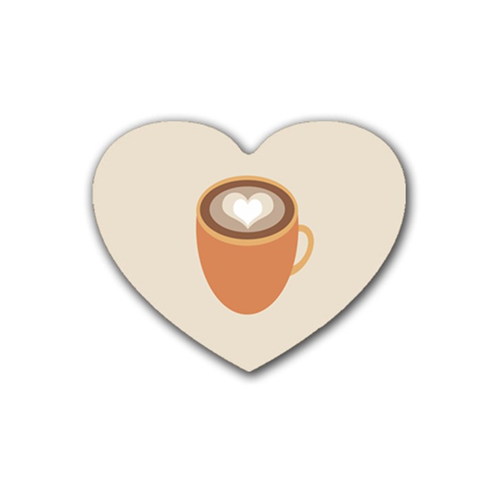 Artin Coffee Chocolate Brown Heart Love Rubber Coaster (Heart) 