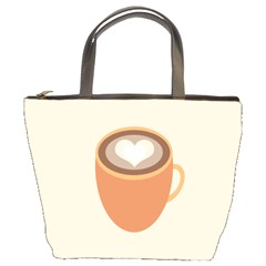 Artin Coffee Chocolate Brown Heart Love Bucket Bags by Mariart