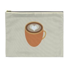 Artin Coffee Chocolate Brown Heart Love Cosmetic Bag (xl) by Mariart