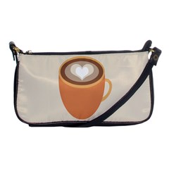 Artin Coffee Chocolate Brown Heart Love Shoulder Clutch Bags by Mariart