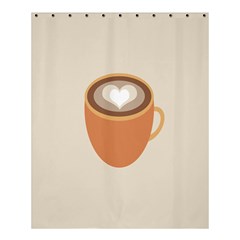 Artin Coffee Chocolate Brown Heart Love Shower Curtain 60  X 72  (medium)  by Mariart