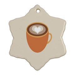 Artin Coffee Chocolate Brown Heart Love Ornament (snowflake) by Mariart