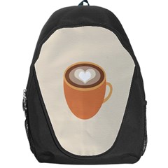 Artin Coffee Chocolate Brown Heart Love Backpack Bag by Mariart