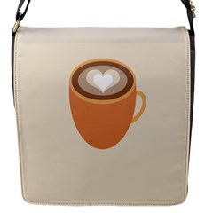 Artin Coffee Chocolate Brown Heart Love Flap Messenger Bag (s) by Mariart