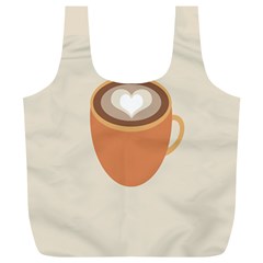 Artin Coffee Chocolate Brown Heart Love Full Print Recycle Bags (l)  by Mariart