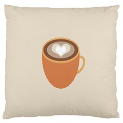 Artin Coffee Chocolate Brown Heart Love Standard Flano Cushion Case (one Side) by Mariart