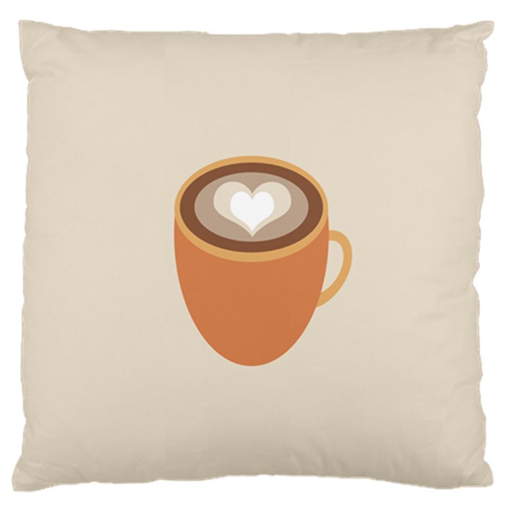 Artin Coffee Chocolate Brown Heart Love Large Flano Cushion Case (Two Sides)