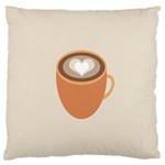 Artin Coffee Chocolate Brown Heart Love Large Flano Cushion Case (Two Sides) Back