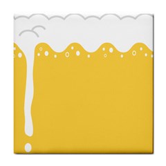 Beer Foam Yellow White Tile Coasters by Mariart