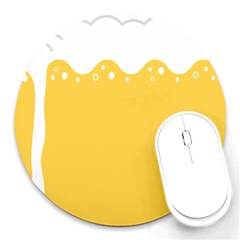 Beer Foam Yellow White Round Mousepads by Mariart