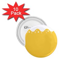 Beer Foam Yellow White 1 75  Buttons (10 Pack) by Mariart