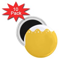 Beer Foam Yellow White 1 75  Magnets (10 Pack)  by Mariart