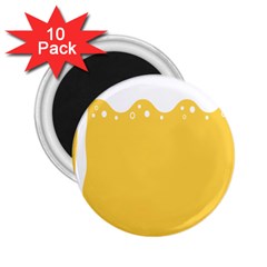 Beer Foam Yellow White 2 25  Magnets (10 Pack)  by Mariart