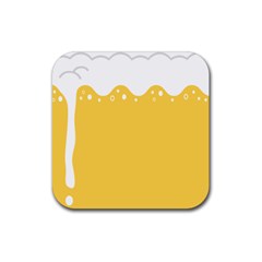 Beer Foam Yellow White Rubber Coaster (square) 