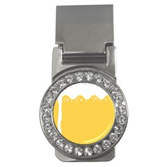 Beer Foam Yellow White Money Clips (cz)  by Mariart