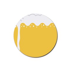 Beer Foam Yellow White Rubber Coaster (round) 