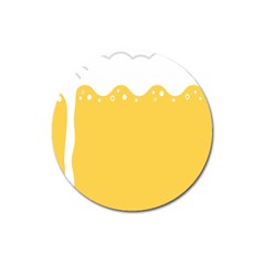 Beer Foam Yellow White Magnet 3  (round) by Mariart