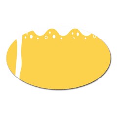 Beer Foam Yellow White Oval Magnet