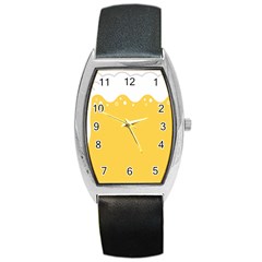 Beer Foam Yellow White Barrel Style Metal Watch by Mariart