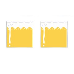 Beer Foam Yellow White Cufflinks (square) by Mariart