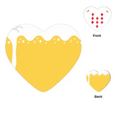 Beer Foam Yellow White Playing Cards (heart)  by Mariart