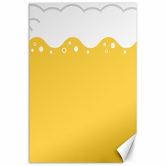 Beer Foam Yellow White Canvas 24  X 36  by Mariart