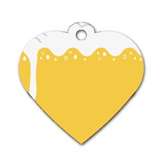 Beer Foam Yellow White Dog Tag Heart (two Sides) by Mariart