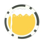 Beer Foam Yellow White Poker Chip Card Guard Front