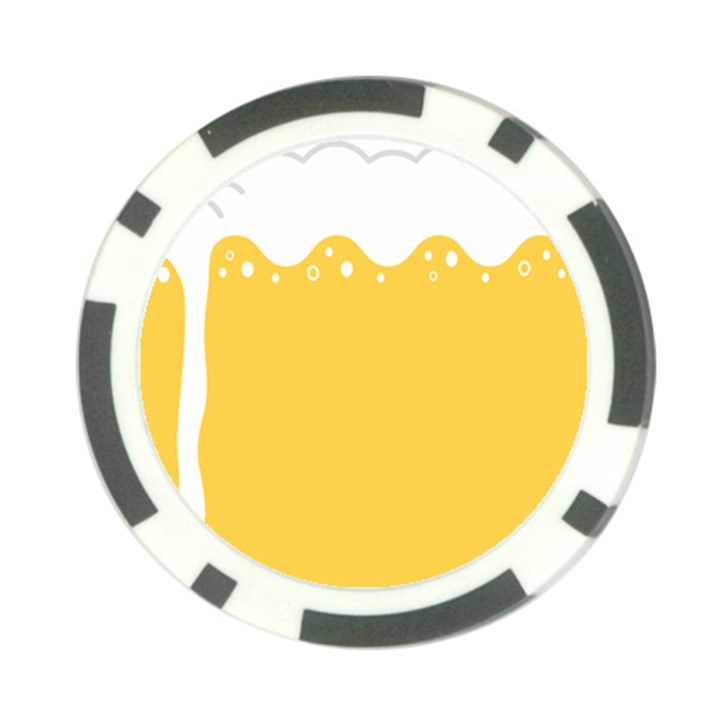 Beer Foam Yellow White Poker Chip Card Guard